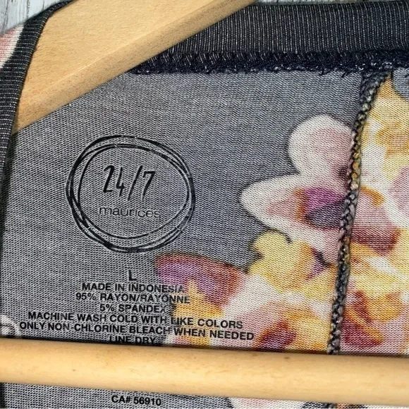 Maurices Grey Floral Open Shoulder Blouse - Picture 5 of 5